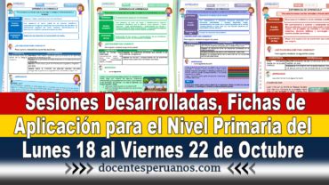 Sesiones Desarrolladas Fichas De Aplicaci N Para El Nivel Primaria Del