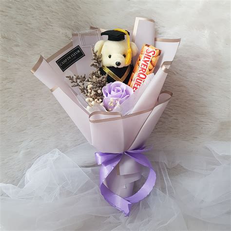 Jual Stem Mini Soap Flower With Silverqueen Graduation Doll Bouquet