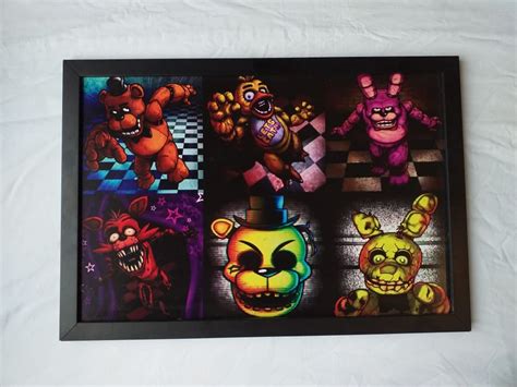 Quadro de Five Nights At Freddy s 1 2 3 Fnaf Item de Decoração