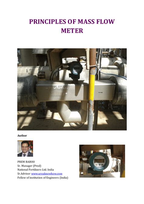 Pdf Principles Of Mass Flow Meters