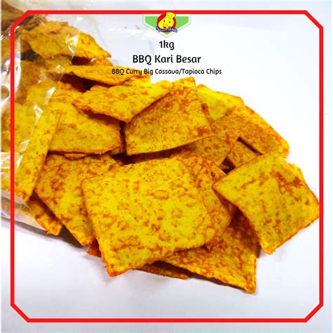 Kerepek Opak Ubi Kari Besar Kg Tapioca Chips Biscuit Curry Big Kg