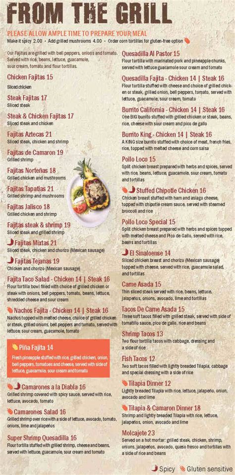 Azteca Mexican Grill Menu, Oswego, NY