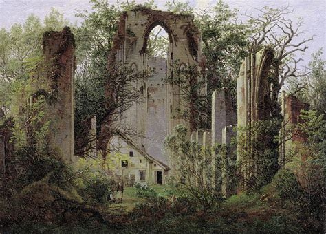 Ruined Monastery Of Eldena Near Greifswald Painting By Caspar David