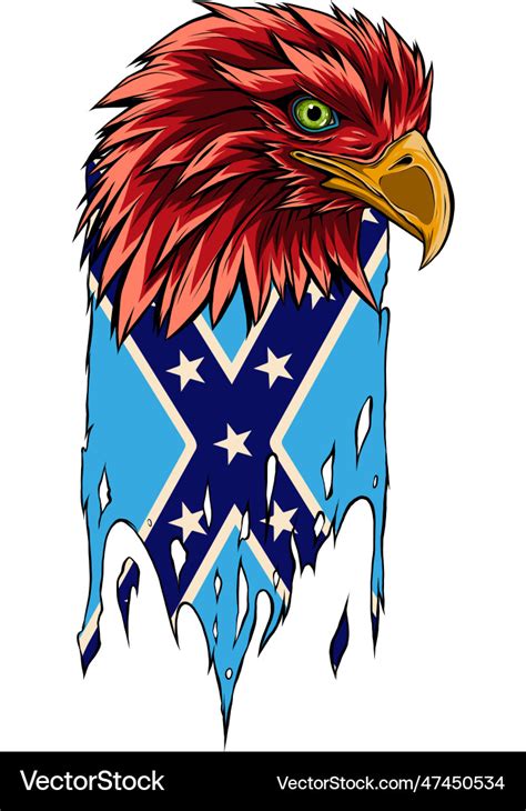 Confederate Flag With Eagle Royalty Free Vector Image