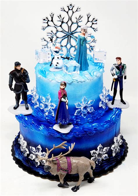 Gâteau figurines Anna Elsa de la Reine des Neiges reine des