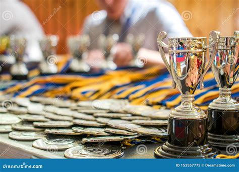 Sports Medals and Trophies, Victory and Prizes Stock Photo - Image of prizes, winner: 153557772