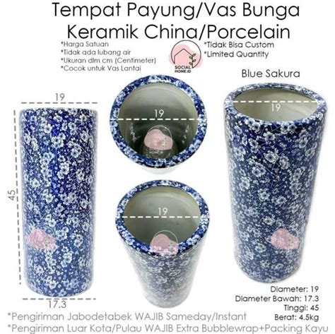 Promo Tempat Payung Vas Bunga Lantai Keramik China Porcelain Porselen