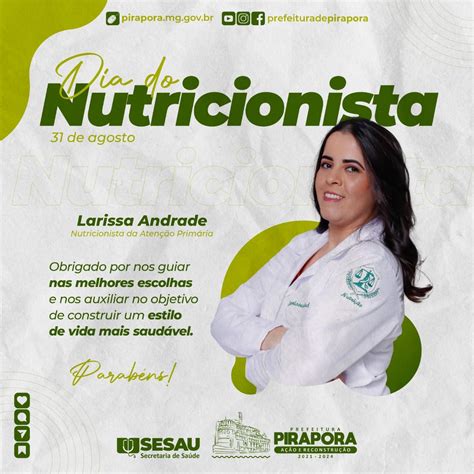 Sesau Pirapora Comemora O Dia Nacional Do Nutricionista Prefeitura De