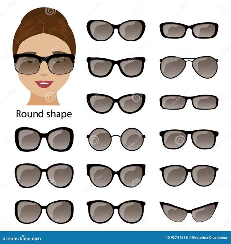 Spectacle Frames And Round Face Stock Vector Illustration Of Portrait