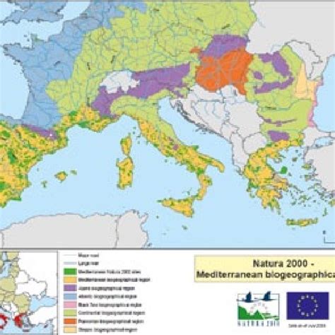 Map of the Mediterranean Bio-geographical Region. | Download Scientific ...