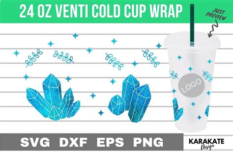 Crystals Oz Venti Cup Hole Wrap Graphic By Karakate Creative Fabrica