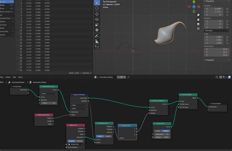 Taper Object For A Curve Using Geometry Nodes Modeling Blender