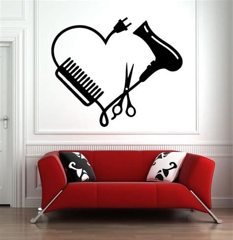 Hair Salon Wall Window Decal Sticker Hair Stylist Hair Tools Etsy