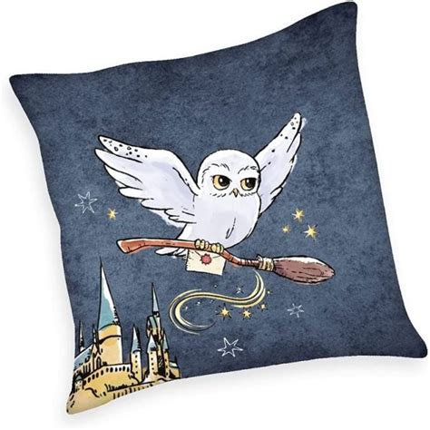 Coussin Harry Potter Logo Et Hedwige Au Comptoir Des Sorciers