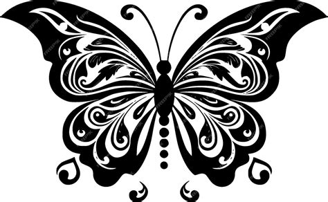 Premium Vector Butterfly Black And White Vector Illustration