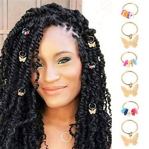 Formery Butterfly Dreadlock Accessories Gold Braid Charms Clip Hair