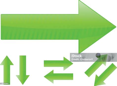 Satz Von Grünen Pfeile Stock Vektor Art Und Mehr Bilder Von Bewegung