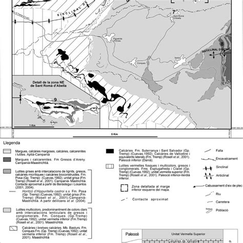 Mapa Geol Gic I Situaci Dels Principals Jaciments De La Zona