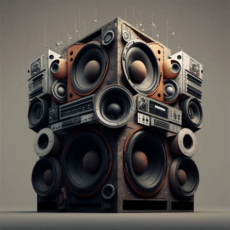 Big Power Sound Speaker System Generative Ai Stock Illustration