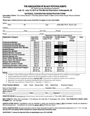 Fillable Online Abpsi Convention Registration Form Pdf The