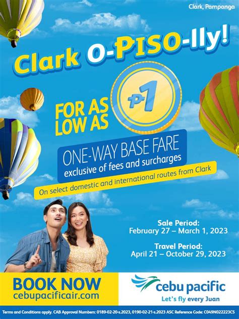 CEBU PACIFIC PROMO Seat Sale 2023 PISO Fare More