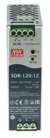 SDR 120 12 Mean Well Datasheet PDF Technical Specs