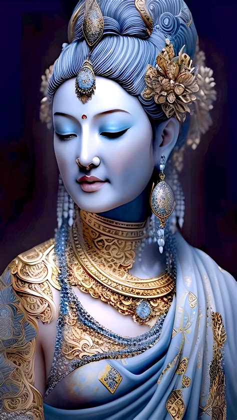 Android Wallpaper Galaxy Buddha Artwork Quan Yin Anime Goddess