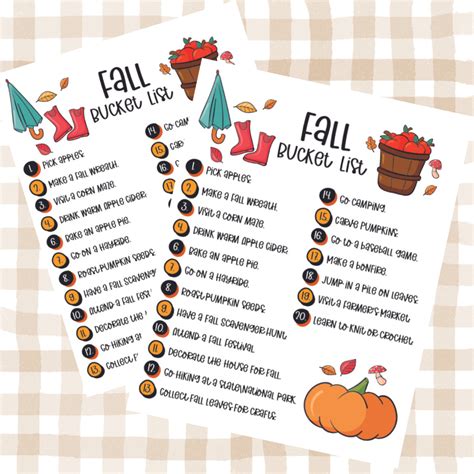 Fall Bucket List Printable The Denver Housewife