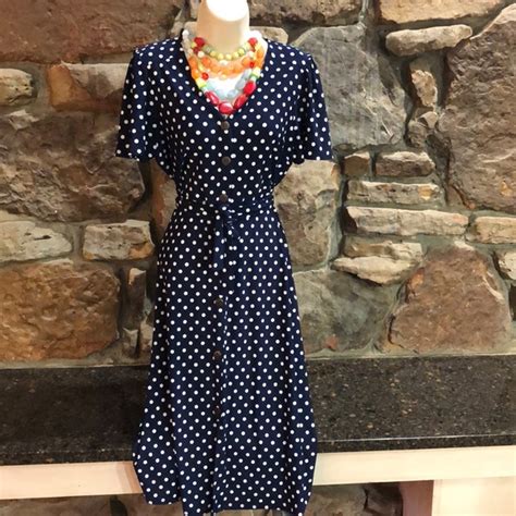 Monteau Dresses Monteau Blue White Polka Dot Dress Poshmark