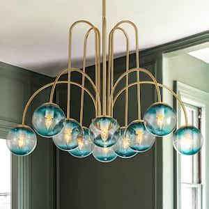 Rrtyo Erik Light Gold Unique Modern Elbow Chandelier With Milky