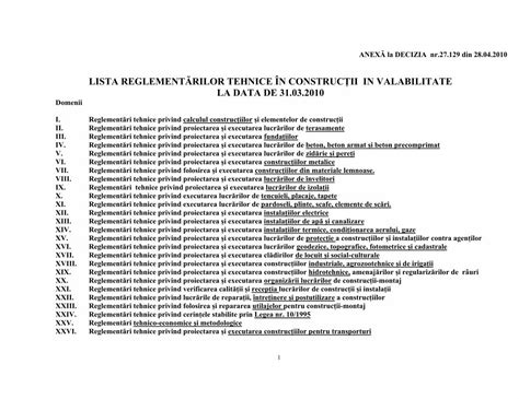 PDF Lista Reglementarilor Tehnice In Constructii Pdf DOKUMEN TIPS