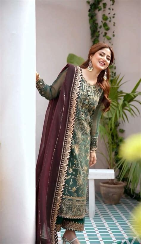 Graceful Green Color Georgette Embroidery Sequence Salwar Suit