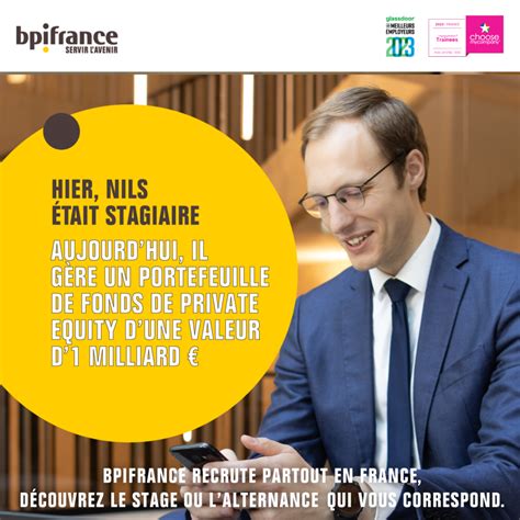 Plus de 250 offres à pourvoir en stage ou en alternance chez Bpifrance