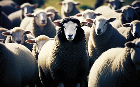 Premium Photo Outlier In Ovis Black Sheep Stands Apart Among White Ones