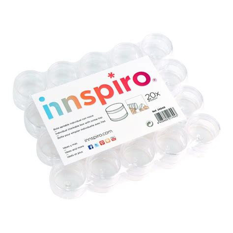 3 x 2 cm pots empilables en plastique vissés Innspiro 20 pcs par 7