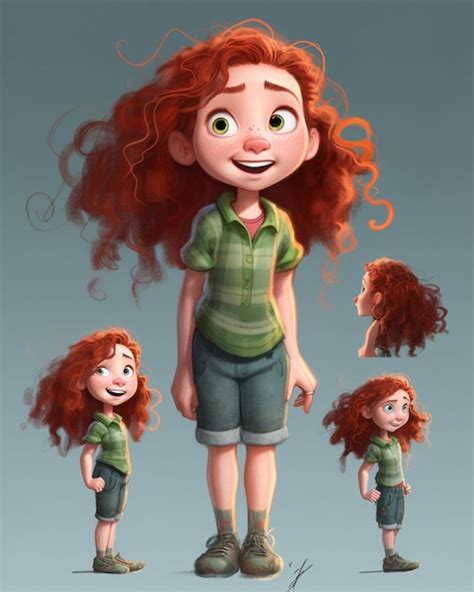 Personagem De Desenho Animado De Uma Garota Com Cabelo Ruivo E Camisa