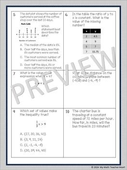 Eog Review Th Grade Math Test Prep By My Math Teacher Heart