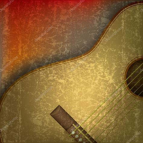 Abstract Music Background With Acoustic Guitar Vector Image By