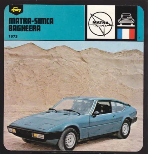 Carte De Rallye Auto Matra Simca Bagheera Photo Voiture Eur