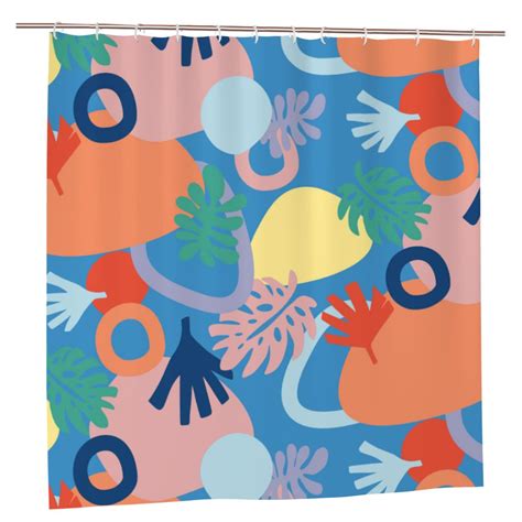 Yfyang Waterproof Bathroom Shower Curtain Tropical Art Patterns Shower