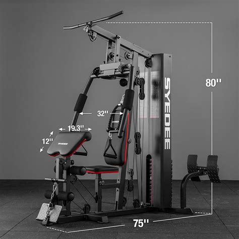 Syedee Home Gym Station Workout Station With 150lbs Weight Stack Home