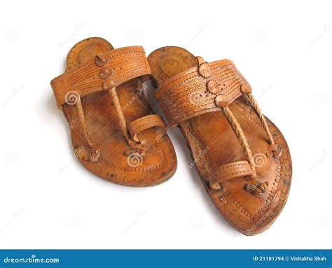 Traditional Indian Leather Sandals Stock Photo - Image of isolated ...