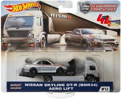 Машинка Hot Wheels Team transport Nissan Skyline GT R BNR AERO LIFT Premium Хот Вилс Тим