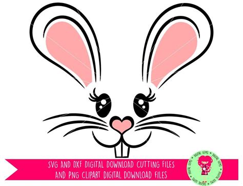 Easter Bunny Rabbit Face Svg Dxf Cutting File For Cricut Design Space