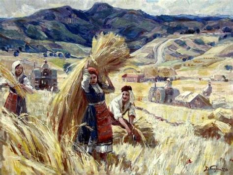 Harvest by Dimitar Gyudjenov - The famous landscape 'Harvest' (1936 ...