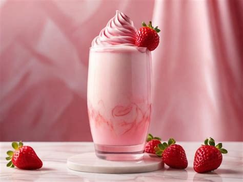 Premium Photo Product Photography Of Strawberry Milkshake With Marble