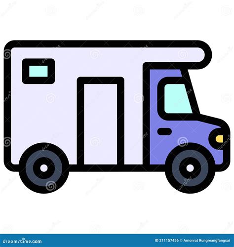 Campervan Icon Vector From Vehicles Concept Thin Line Illustration Of