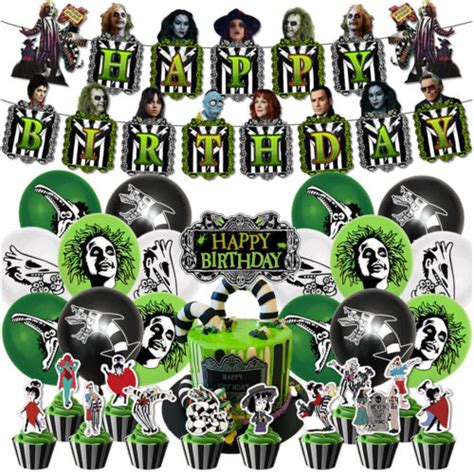 BeetleJuice Halloween Party Birthday Decorations Set Cake Toppers