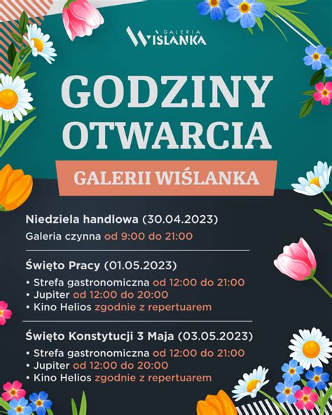 Godziny otwarcia Galerii Wiślanka w majówkę