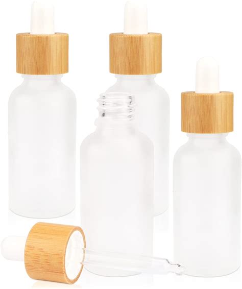 4 Pack Frosted Glass Dropper Bottlesessential Oil Bottles With Eye Dropper And